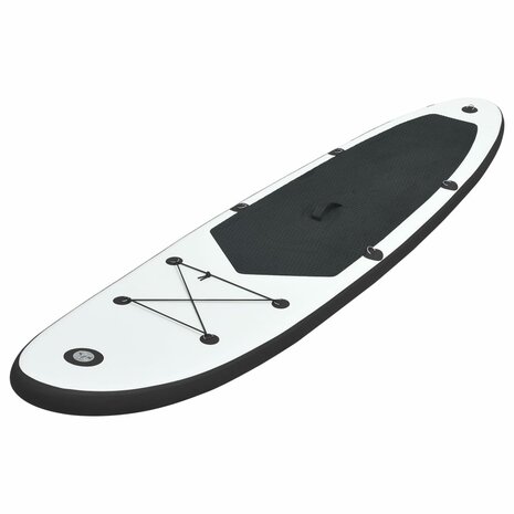 Stand-up paddleboard opblaasbaar zwart en wit 2