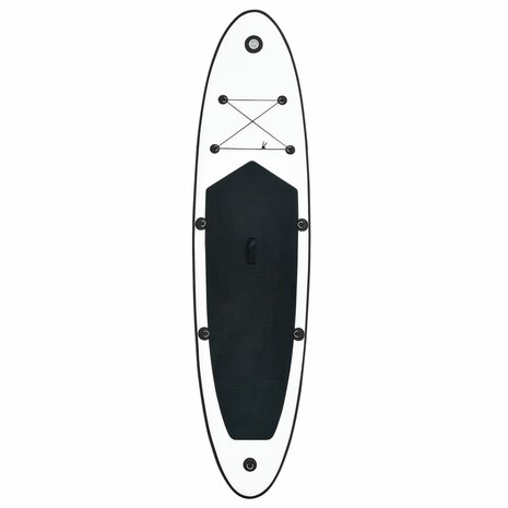 Stand-up paddleboard opblaasbaar zwart en wit 3