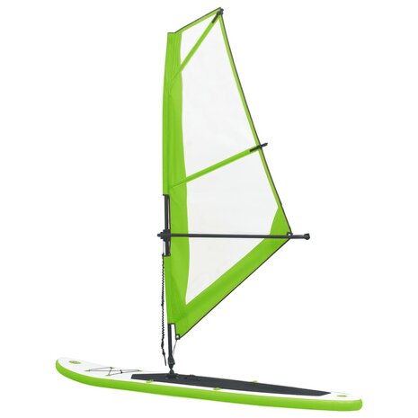 Stand Up Paddleboard opblaasbaar met zeilset groen en wit 4