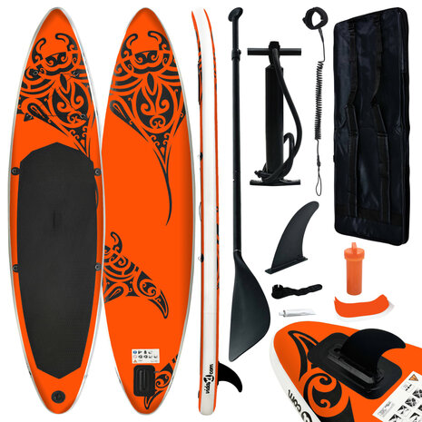 Stand Up Paddleboardset opblaasbaar 305x76x15 cm oranje 1