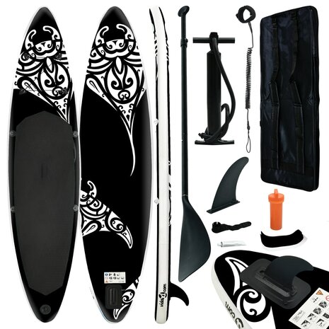 Stand Up Paddleboardset opblaasbaar 305x76x15 cm zwart 1