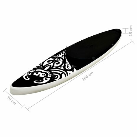 Stand Up Paddleboardset opblaasbaar 366x76x15 cm zwart 11