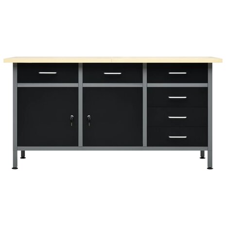 Werkbank 160x60x85 cm staal zwart 3