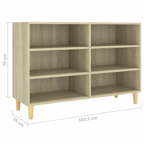 Dressoir 103,5x35x70 cm bewerkt hout sonoma eikenkleurig 6