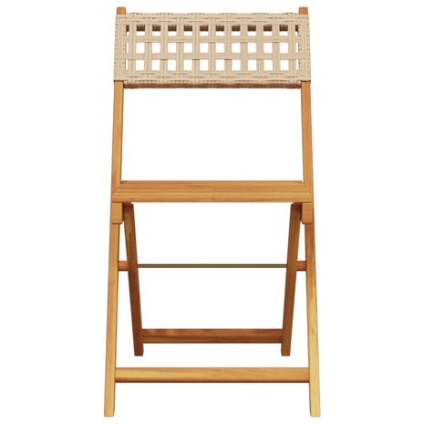 3-delige Bistroset poly rattan en massief hout beige 4