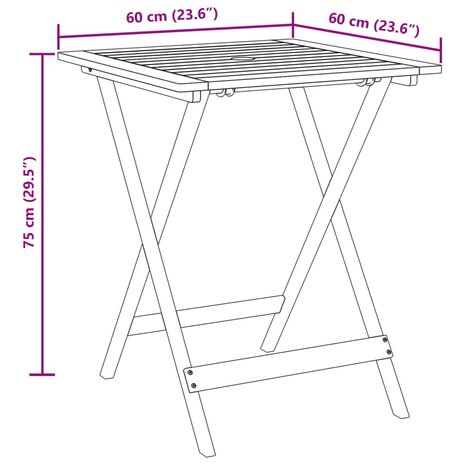 3-delige Bistroset polypropeen en massief hout beige 12