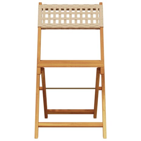 3-delige Bistroset poly rattan en massief hout beige 4