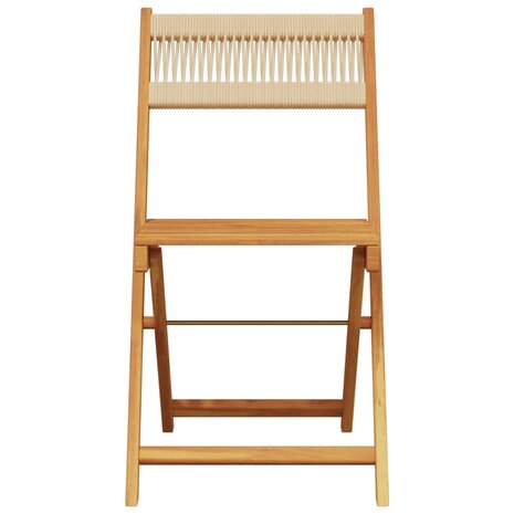 3-delige Bistroset polypropeen en massief hout beige 4