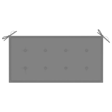 Tuinbank met grijs kussen 112 cm massief teakhout 6