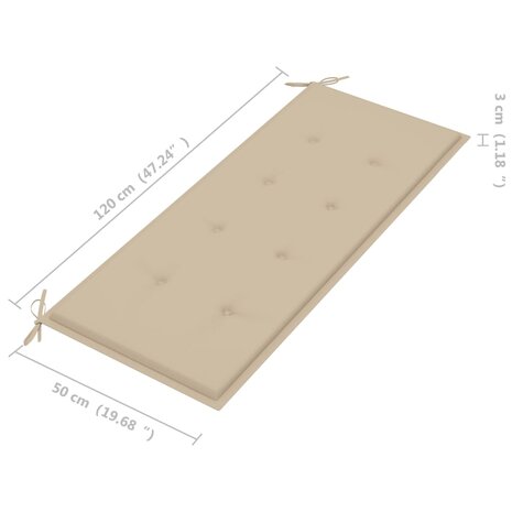 Tuinbank met kussen 120 cm bamboe 9