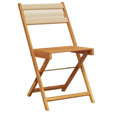 Tuinstoelen 4 st inklapbaar massief acaciahout beige 3