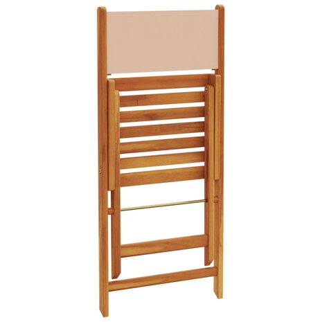 Tuinstoelen 4 st inklapbaar stof en massief hout beige 7