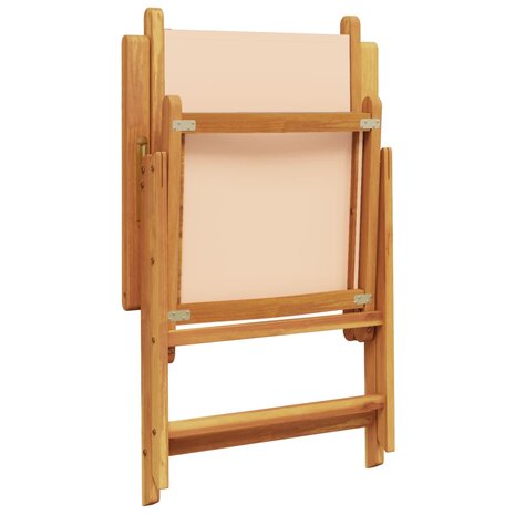 Tuinstoelen 2 st massief acaciahout en stof beige 8