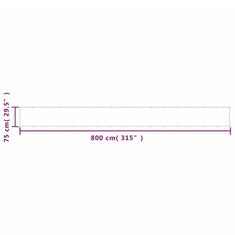 Balkonscherm 75x800 cm 100% oxford polyester crèmekleurig 6