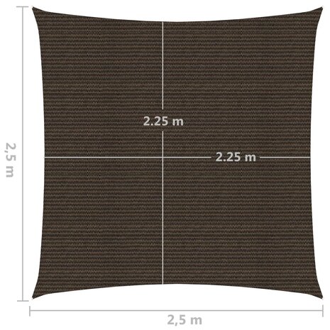 Zonnezeil 160 g/m² 2,5x2,5 m HDPE bruin 6