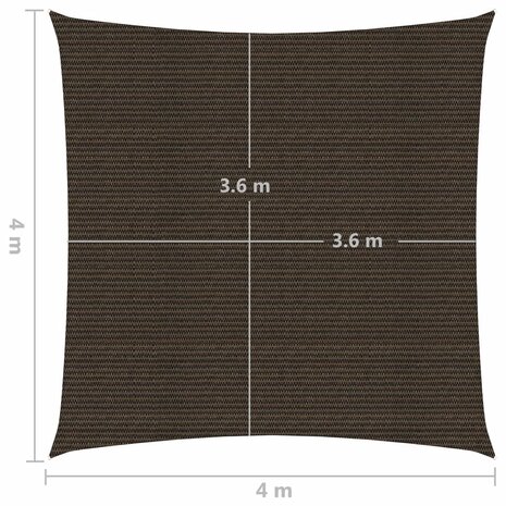 Zonnezeil 160 g/m² 4x4 m HDPE bruin 6