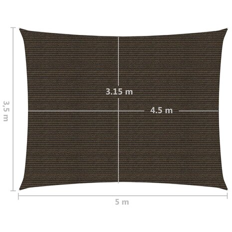 Zonnezeil 160 g/m² 3,5x5 m HDPE bruin 6