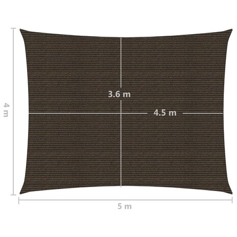 Zonnezeil 160 g/m² 4x5 m HDPE bruin 6