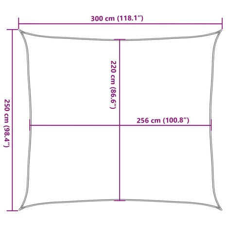 Zonnezeil 3x2,5 m 100% polyester oxford zandkleurig 10