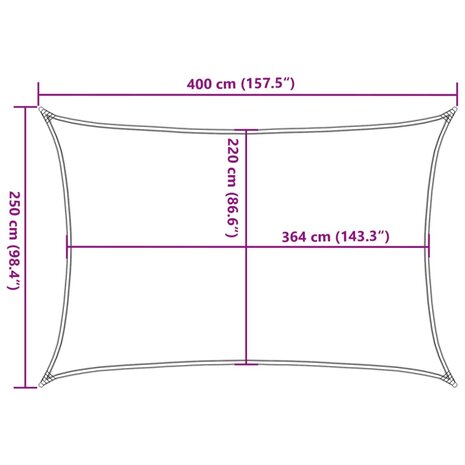 Zonnezeil 4x2,5 m 100% polyester oxford zandkleurig 10