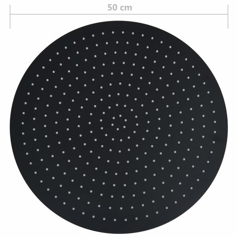 Regendouchekop rond 50 cm roestvrij staal zwart 7