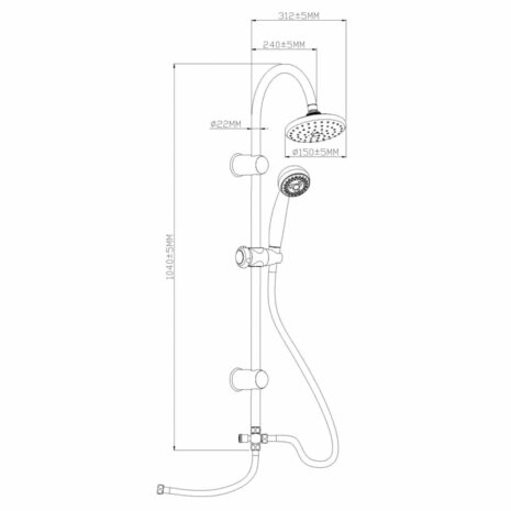 EISL Hoofddoucheset EASY VITAL chroomkleurig 3