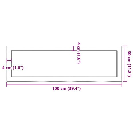 Wastafelblad 100x30x(2-6) cm behandeld massief hout lichtbruin 9