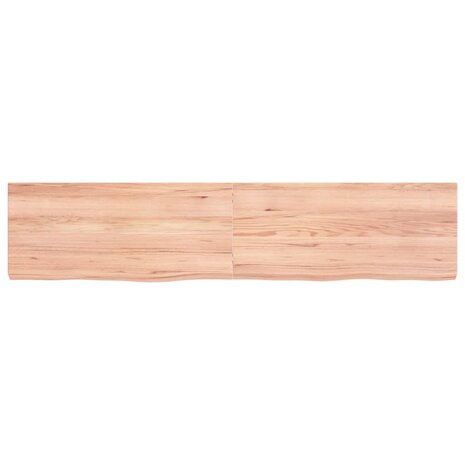 Wastafelblad 180x40x(2-6) cm behandeld massief hout lichtbruin 3