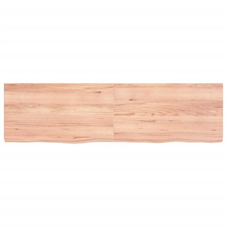 Wastafelblad 180x50x(2-6) cm behandeld massief hout lichtbruin 3