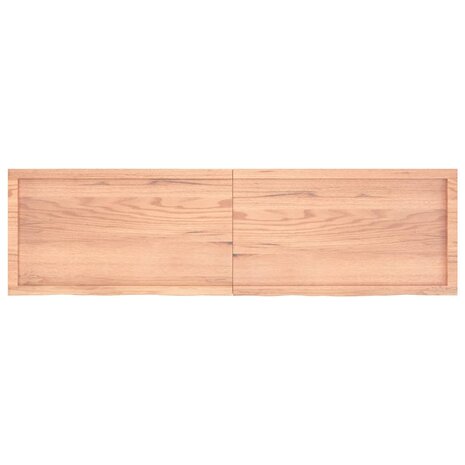 Wastafelblad 180x50x(2-6) cm behandeld massief hout lichtbruin 4