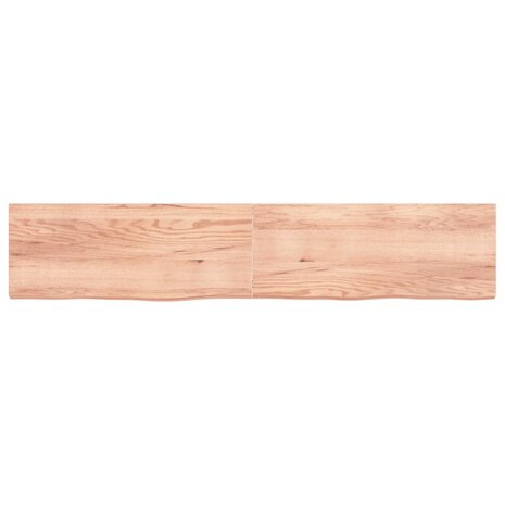 Wastafelblad 200x40x(2-6) cm behandeld massief hout lichtbruin 3