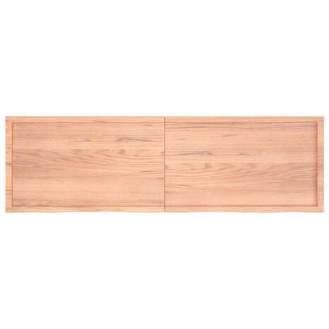 Wastafelblad 200x60x(2-4) cm behandeld massief hout lichtbruin 4