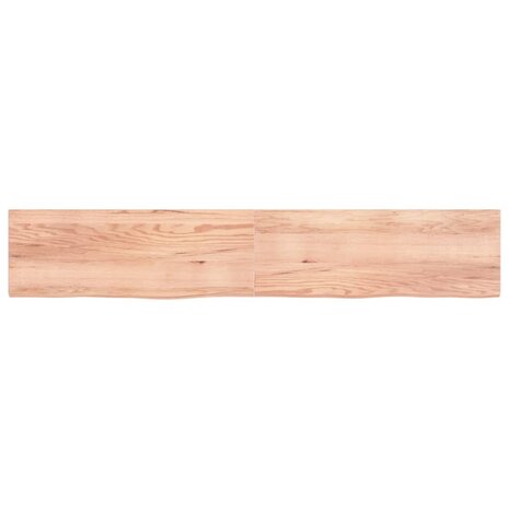 Wastafelblad 220x40x(2-4) cm behandeld massief hout lichtbruin 3