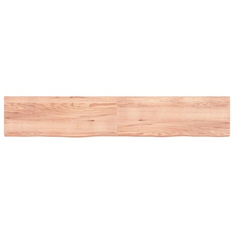 Wastafelblad 220x40x(2-6) cm behandeld massief hout lichtbruin 3