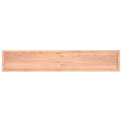 Wastafelblad 220x40x(2-6) cm behandeld massief hout lichtbruin 4