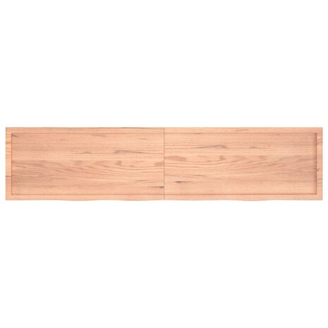 Wastafelblad 220x50x(2-4) cm behandeld massief hout lichtbruin 4