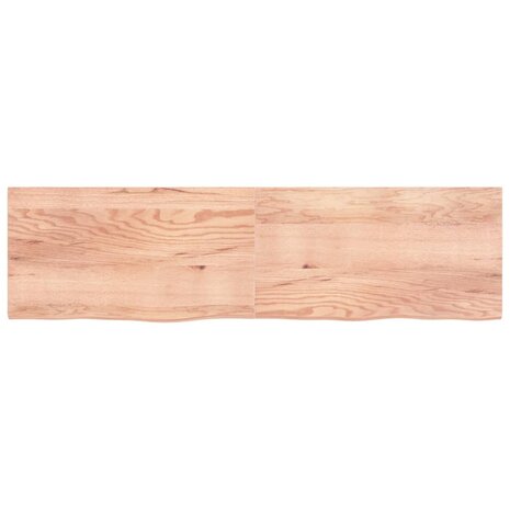 Wastafelblad 220x60x(2-4) cm behandeld massief hout lichtbruin 3