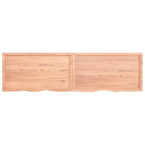 Wastafelblad 220x60x(2-4) cm behandeld massief hout lichtbruin 4