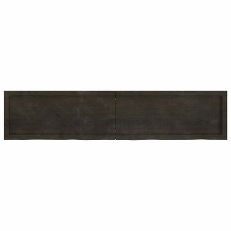 Wastafelblad 180x40x(2-4) cm behandeld massief hout donkerbruin 4