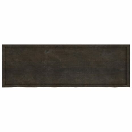 Wastafelblad 180x60x(2-6) cm behandeld massief hout donkerbruin 4