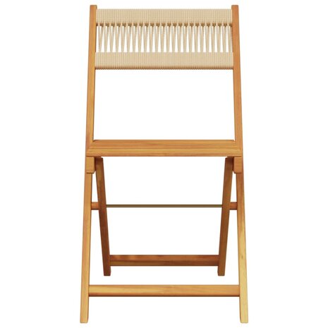 Bistrostoelen 2 st massief acaciahout en polypropeen beige 5