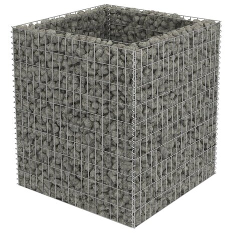 Gabion plantenbak verhoogd 90x90x100 cm gegalvaniseerd staal 2