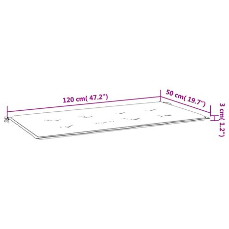 Tuinbankkussen 120x50x3 cm oxford stof zwart 7