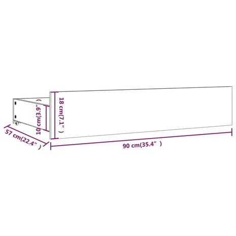 Bedlades 4 st massief grenenhout zwart 8