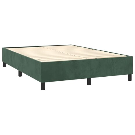 Boxspringframe fluweel donkergroen 140x200 cm 4