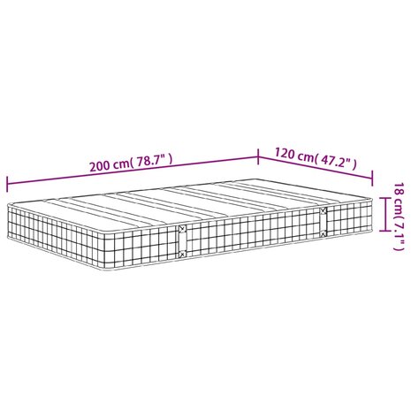 Binnenveringmatras middelhard 120x200 cm 9