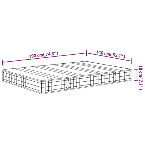 Binnenveringmatras middelhard 140x190 cm 9