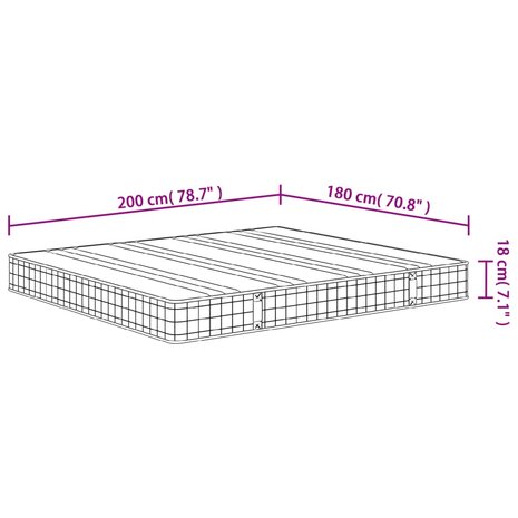 Binnenveringmatras middelhard 180x200 cm 7