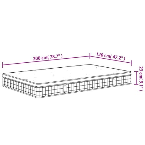 Binnenveringmatras middelhard 120x200 cm 7