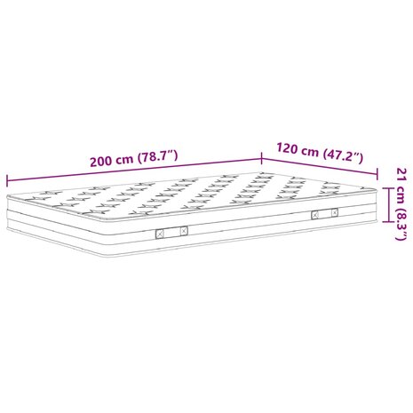 Binnenveringmatras middelhard 120x200 cm 7